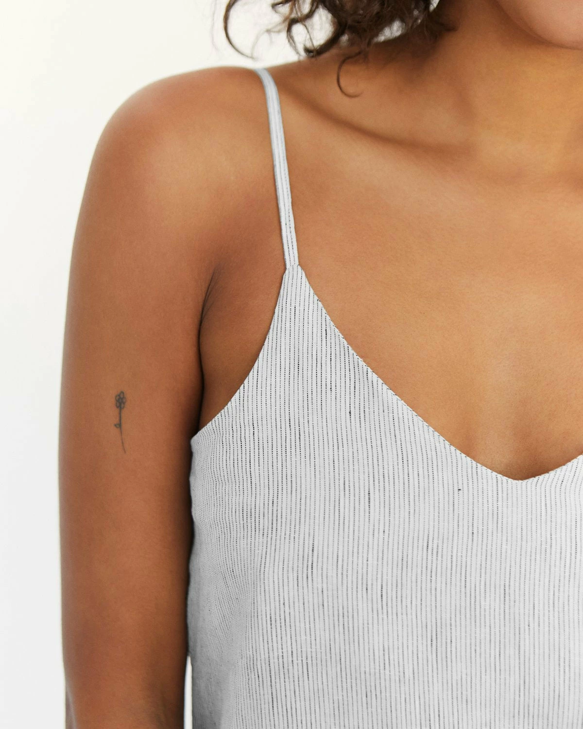 Pinstripe 100% French Flax Linen Midi Dress 4 Pinstripe 100% French Flax Linen Midi Dress - Image 4