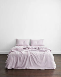 Lilac 100% French Flax Linen Bedding Set