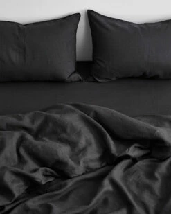 Charcoal 100% French Flax Linen Bedding Set -Bed Linings Sales Store BEDDINGSET02 06c0e17f a409 401e b869 7db353168c5b