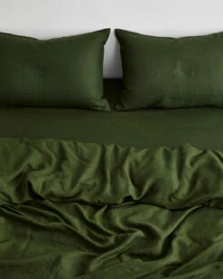 Olive 100% French Flax Linen Bedding Set -Bed Linings Sales Store BEDDINGSET02 c0cd6a02 a785 4f08 897b f2f9a3d32a5e