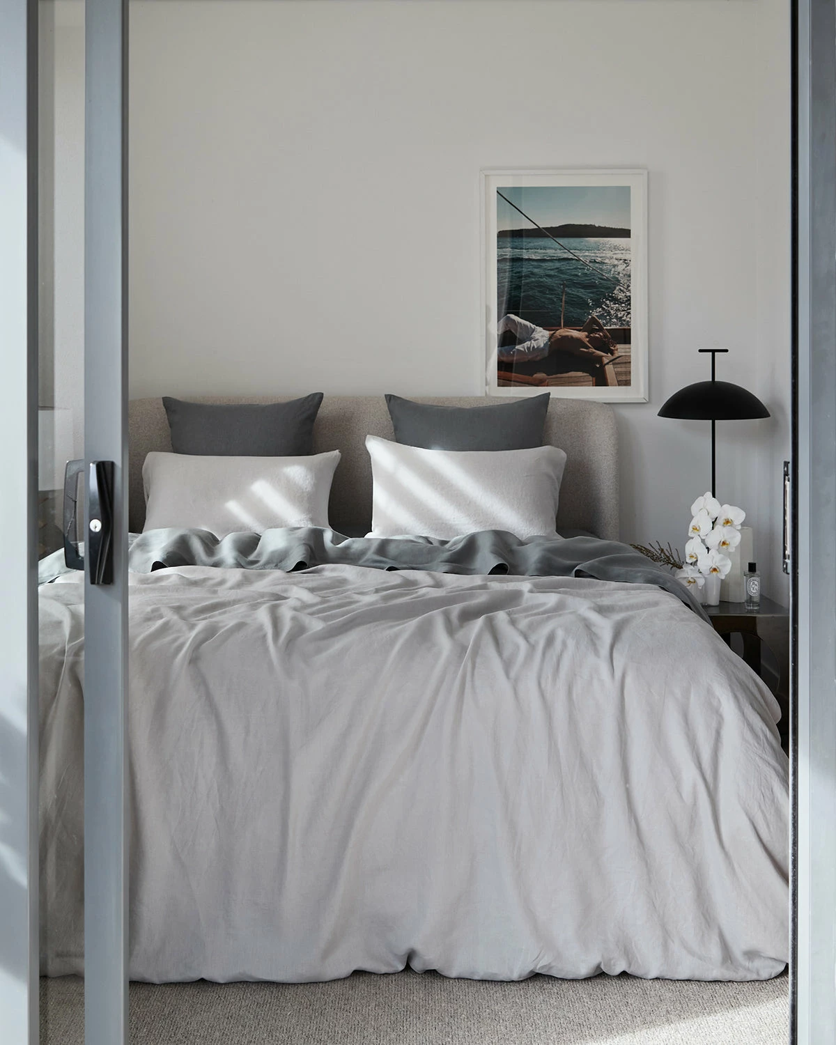 Fog 100% French Flax Linen Duvet Cover 4 Fog 100% French Flax Linen Duvet Cover - Image 4