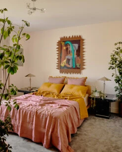 Pink Clay & Turmeric Two-Tone Quilt -Bed Linings Sales Store BedThreads JoshandMatt AmeliaStanwix HR 15