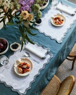 Petrol 100% French Flax Linen Tablecloth 9 Petrol 100% French Flax Linen Tablecloth -Bed Linings Sales Store BedThreads Petrol 03