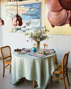 Lavender & Petrol 100% French Flax Linen Scalloped Placemats (Set Of Four) -Bed Linings Sales Store BedThreads SeansBondi 31 05 2021 S01 0025 9ff5a450 8bcf 4e2c 9bb5 26331ad6b61e