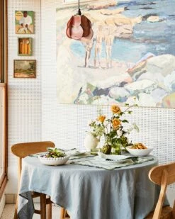 Sage & Olive 100% French Flax Linen Scalloped Placemats (Set Of Four) -Bed Linings Sales Store BedThreads SeansBondi 31 05 2021 S03 0123