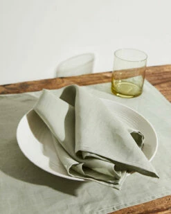 Sage 100% French Flax Linen Napkins (Set Of Four)