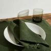 Olive 100% French Flax Linen Napkins (Set Of Four)