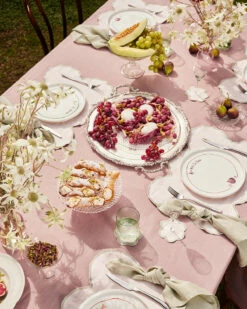 Rosewater & Sage 100% French Flax Linen Cloud Placemats (Set Of Four) -Bed Linings Sales Store Cloud RosewaterSage 03
