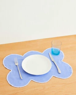 Wildflower & White 100% French Flax Linen Cloud Placemats (Set Of Four)