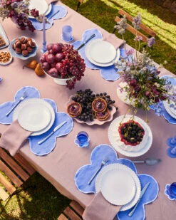 Wildflower & White 100% French Flax Linen Cloud Coasters (Set Of Four) 6 Wildflower & White 100% French Flax Linen Cloud Coasters (Set Of Four) -Bed Linings Sales Store Cloud WildflowerWhite 03