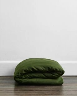 Olive 100% French Flax Linen Duvet Cover