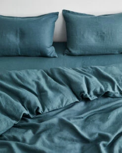 Petrol 100% French Flax Linen Duvet Cover -Bed Linings Sales Store DUVET03 722ef330 94a0 4d46 a1cc 997ea58075db
