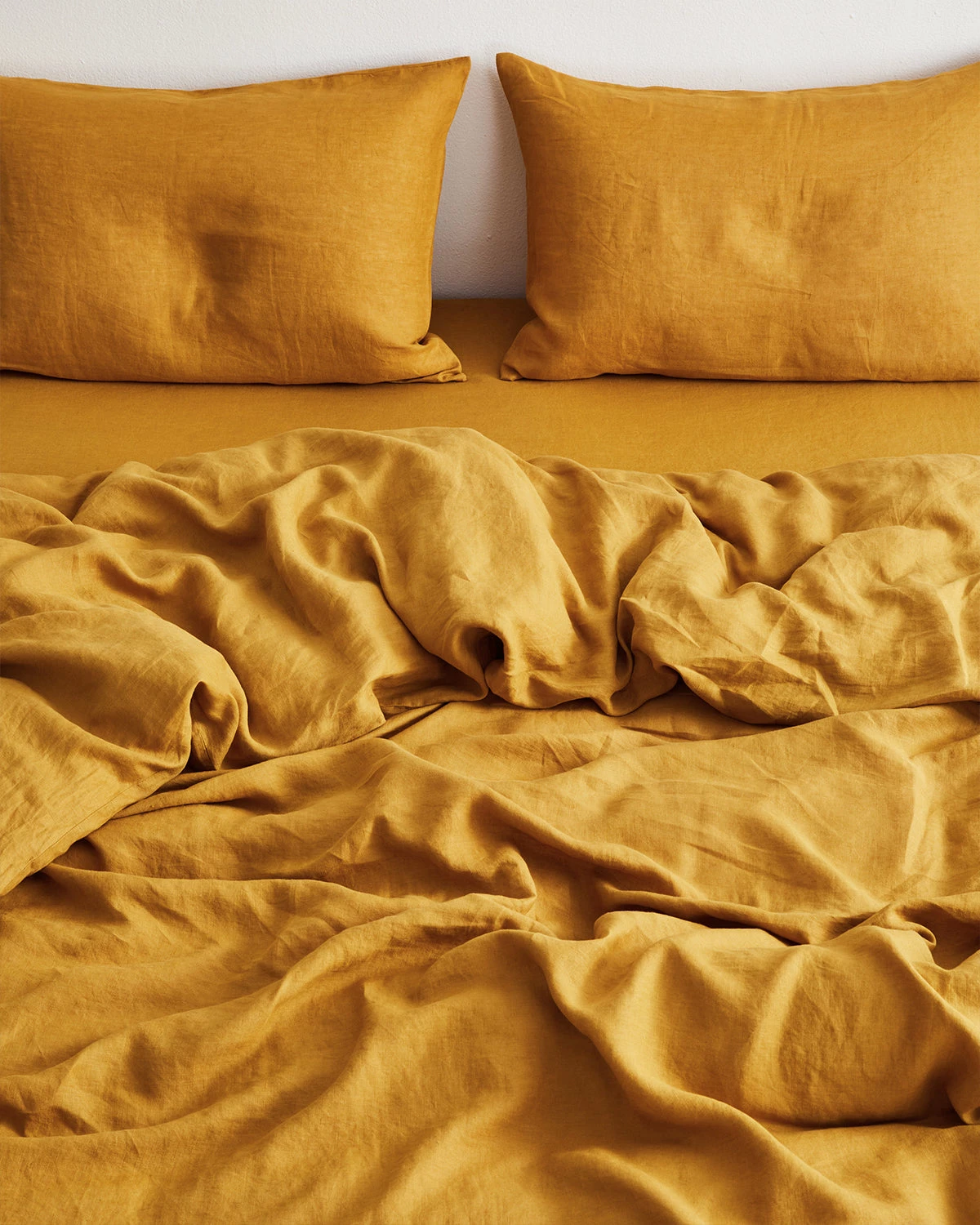 Turmeric 100% French Flax Linen Duvet Cover 3 Turmeric 100% French Flax Linen Duvet Cover - Image 3