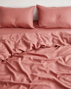 Pink Clay 100% French Flax Linen Duvet Cover 7 Pink Clay 100% French Flax Linen Duvet Cover -Bed Linings Sales Store DUVET03 d077a480 3cee 4883 bcfd 5cc14ee2289c