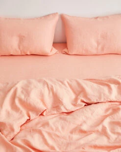Peach 100% French Flax Linen Duvet Cover -Bed Linings Sales Store DUVET03 e17c250f c243 4012 a7f2 7a848d6253d8