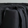 Charcoal 100% French Flax Linen Fitted Sheet