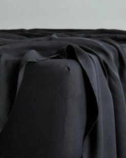 Charcoal 100% French Flax Linen Fitted Sheet