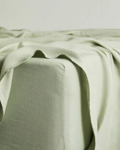 Sage 100% French Flax Linen Fitted Sheet