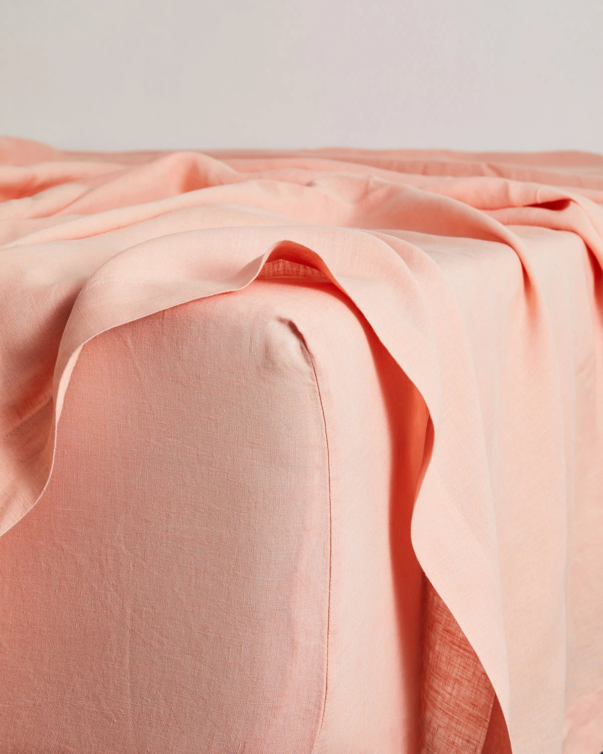 Peach 100% French Flax Linen Fitted Sheet 1 Peach 100% French Flax Linen Fitted Sheet