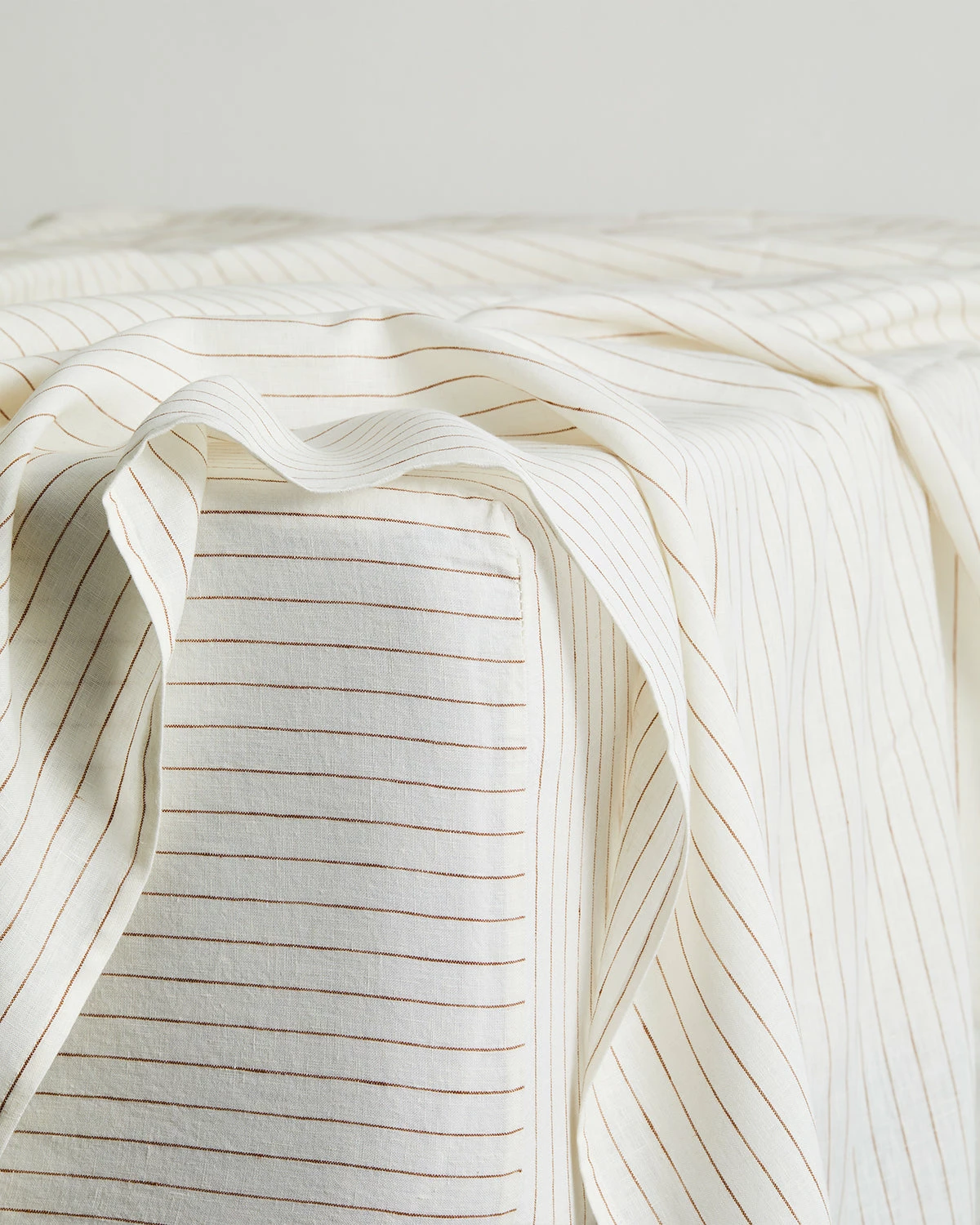 Rust Stripe 100% French Flax Linen Fitted Sheet 1 Rust Stripe 100% French Flax Linen Fitted Sheet