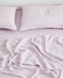Lilac 100% French Flax Linen Fitted Sheet -Bed Linings Sales Store FITTEDSHEET02 0f347700 7550 4927 8260 ba71ec448ece