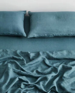 Petrol 100% French Flax Linen Fitted Sheet -Bed Linings Sales Store FITTEDSHEET02 2c5abcd8 669f 4c19 a139 a58b330b8298