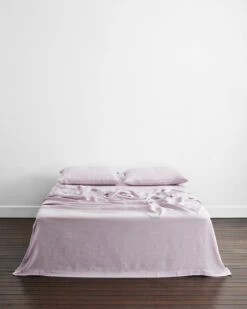 Lilac 100% French Flax Linen Flat Sheet