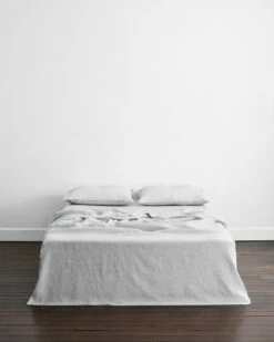 Pinstripe 100% French Flax Linen Flat Sheet