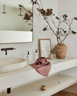 Lavender 100% French Flax Linen Waffle Hand And Face Towel