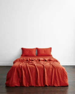 Paprika 100% French Flax Linen Duvet Cover -Bed Linings Sales Store Paprika beddingset 1 17b12028 26e8 4b47 8d3d ba6fc344e773 1