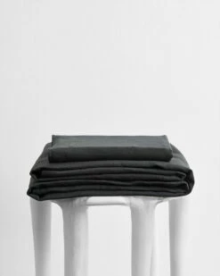Charcoal 100% Flax Linen Sheet Set
