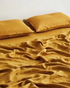 Turmeric 100% Flax Linen Sheet Set 6 Turmeric 100% Flax Linen Sheet Set -Bed Linings Sales Store SHEETSET03 6adf0da3 143c 4f3e 80f6 102208ed75be