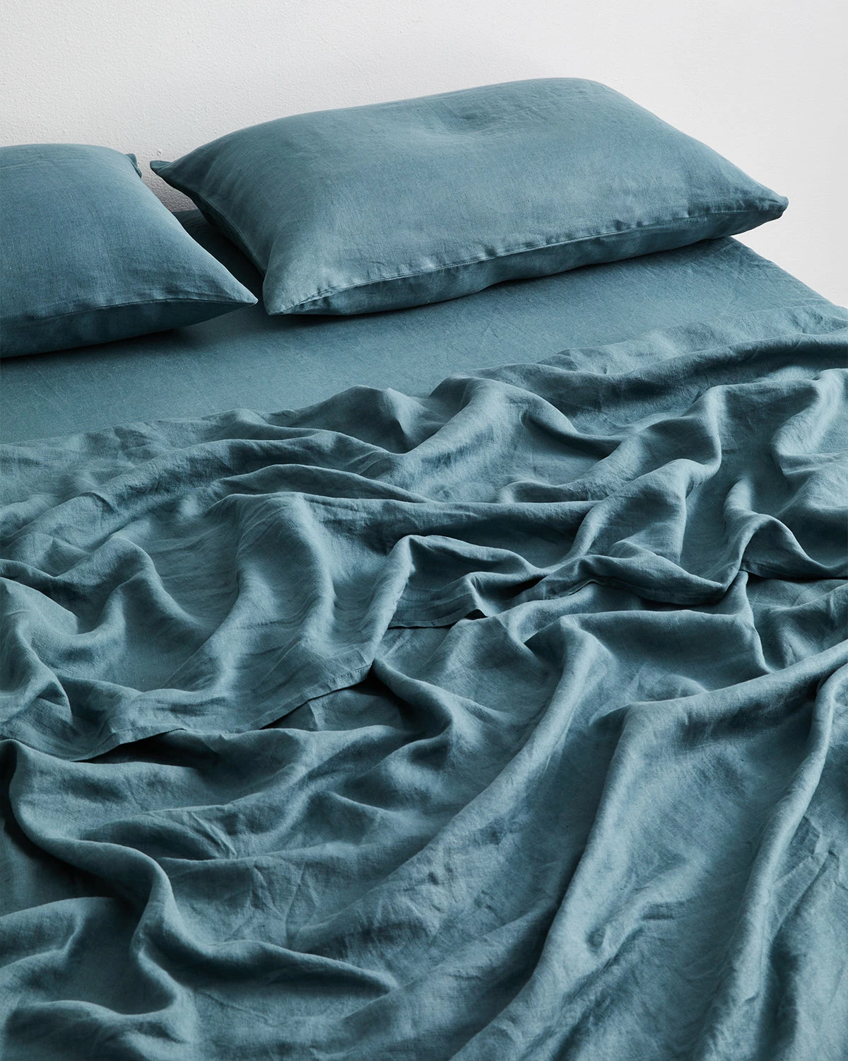 Petrol 100% Flax Linen Sheet Set 3 Petrol 100% Flax Linen Sheet Set - Image 3