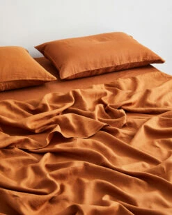Rust 100% Flax Linen Sheet Set -Bed Linings Sales Store SHEETSET03 fc6ef131 3bdf 42d0 a1c9 564da1401e3c