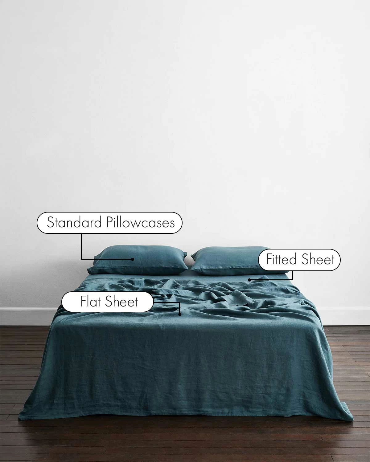 Petrol 100% Flax Linen Sheet Set 2 Petrol 100% Flax Linen Sheet Set - Image 2