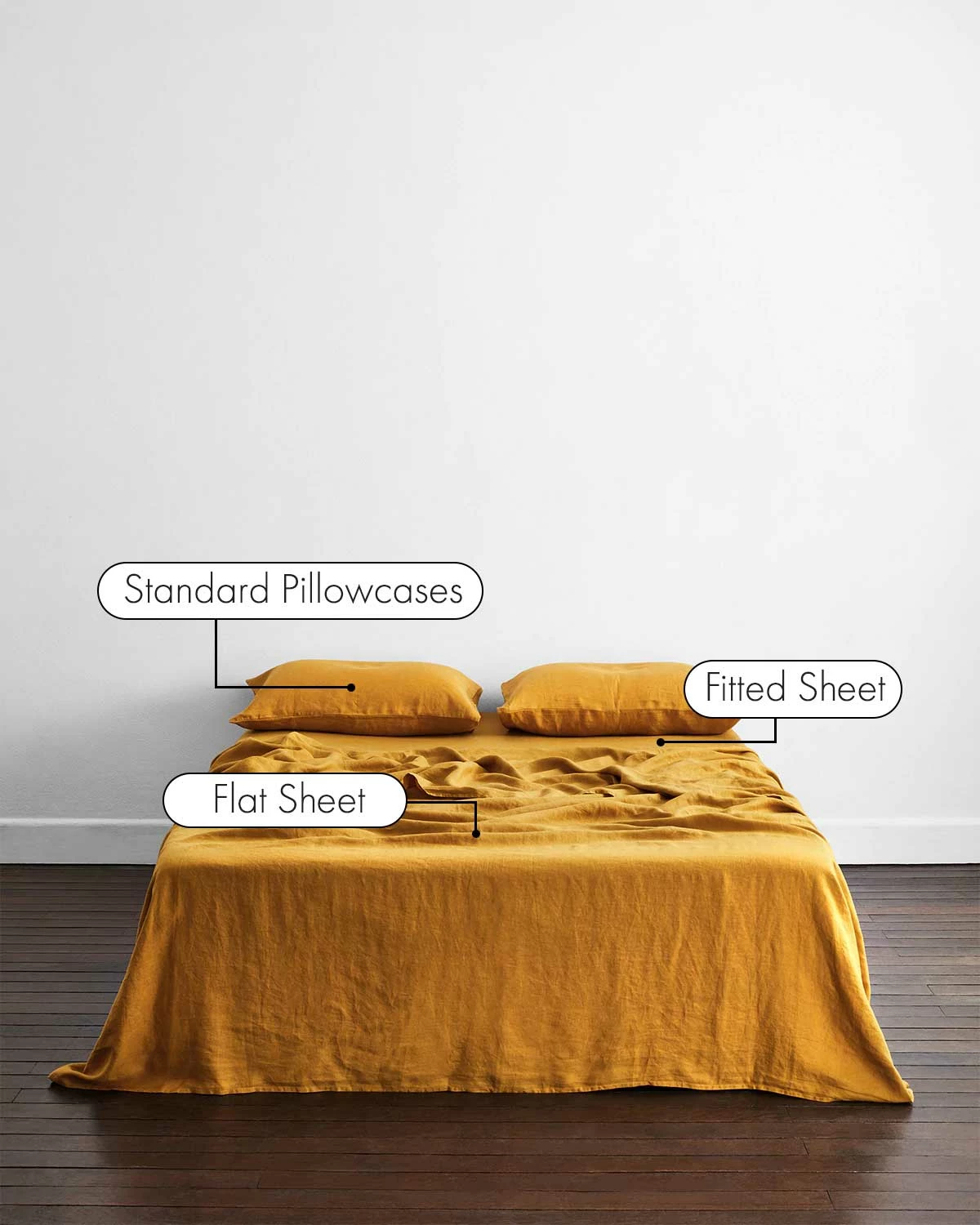 Turmeric 100% Flax Linen Sheet Set 2 Turmeric 100% Flax Linen Sheet Set - Image 2