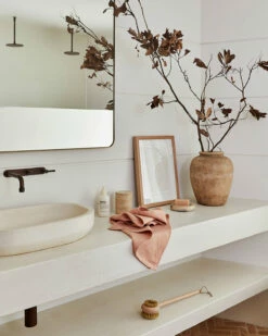 Terracotta 100% French Flax Linen Waffle Hand And Face Towel