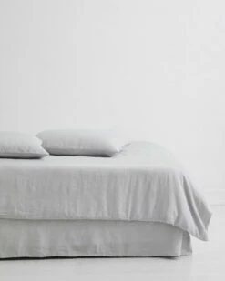 Fog 100% French Flax Linen Valance -Bed Linings Sales Store VALANCEFOG 02