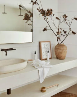 White 100% French Flax Linen Waffle Hand And Face Towel