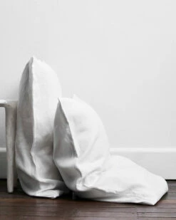 White 100% French Flax Linen Pillowcases (Set Of Two)