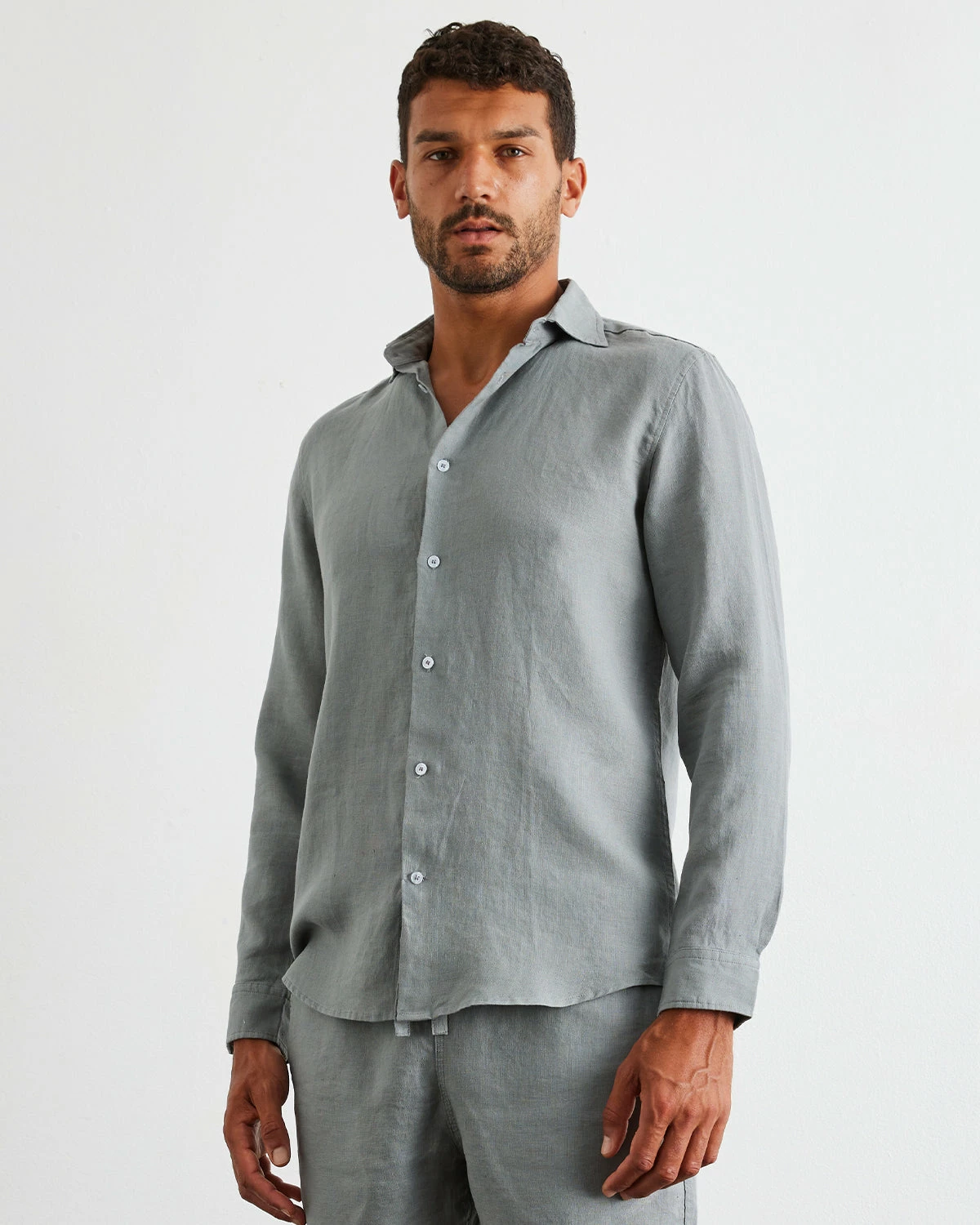 Mineral 100% French Flax Linen Men's Long Sleeve Shirt 1 Mineral 100% French Flax Linen Men's Long Sleeve Shirt