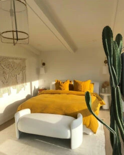 Turmeric 100% French Flax Linen Fitted Sheet -Bed Linings Sales Store all turmeric bed 01 541e4bdc 20ce 4cdb 83c6 56eb39006062