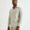 Oatmeal 100% French Flax Linen Men's Long Sleeve Shirt