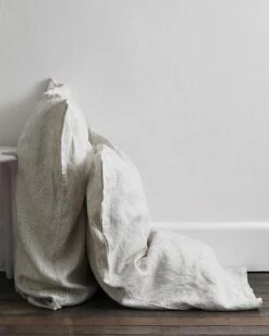 Pinstripe 100% French Flax Linen Pillowcases (Set Of Two)