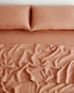 Hazelnut 100% French Flax Linen Fitted Sheet 6 Hazelnut 100% French Flax Linen Fitted Sheet -Bed Linings Sales Store fitted 02