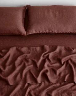 Cacao 100% French Flax Linen Fitted Sheet -Bed Linings Sales Store fitted 02 fcec4766 8782 4b6c 8702 b30f7d5d0670