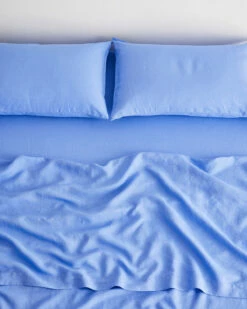 Wildflower 100% French Flax Linen Fitted Sheet -Bed Linings Sales Store fs 03