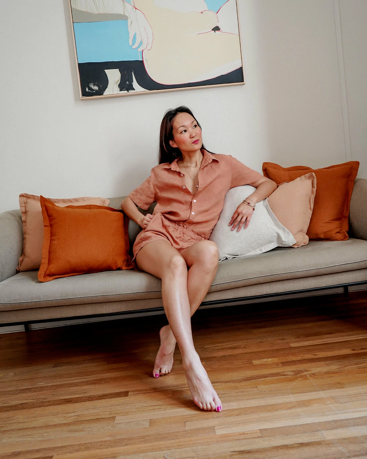 Hazelnut 100% French Flax Linen Short Sleeve Shirt 4 Hazelnut 100% French Flax Linen Short Sleeve Shirt - Image 4