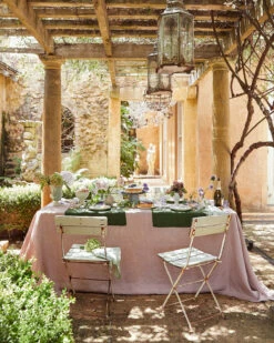 Lavender 100% French Flax Linen Tablecloth -Bed Linings Sales Store lavender 1