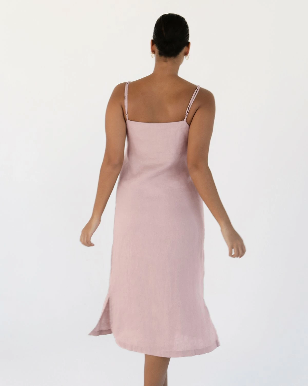 Lavender 100% French Flax Linen Midi Dress 4 Lavender 100% French Flax Linen Midi Dress - Image 4